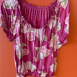 Croft & Barrow Pink Floral Blouse